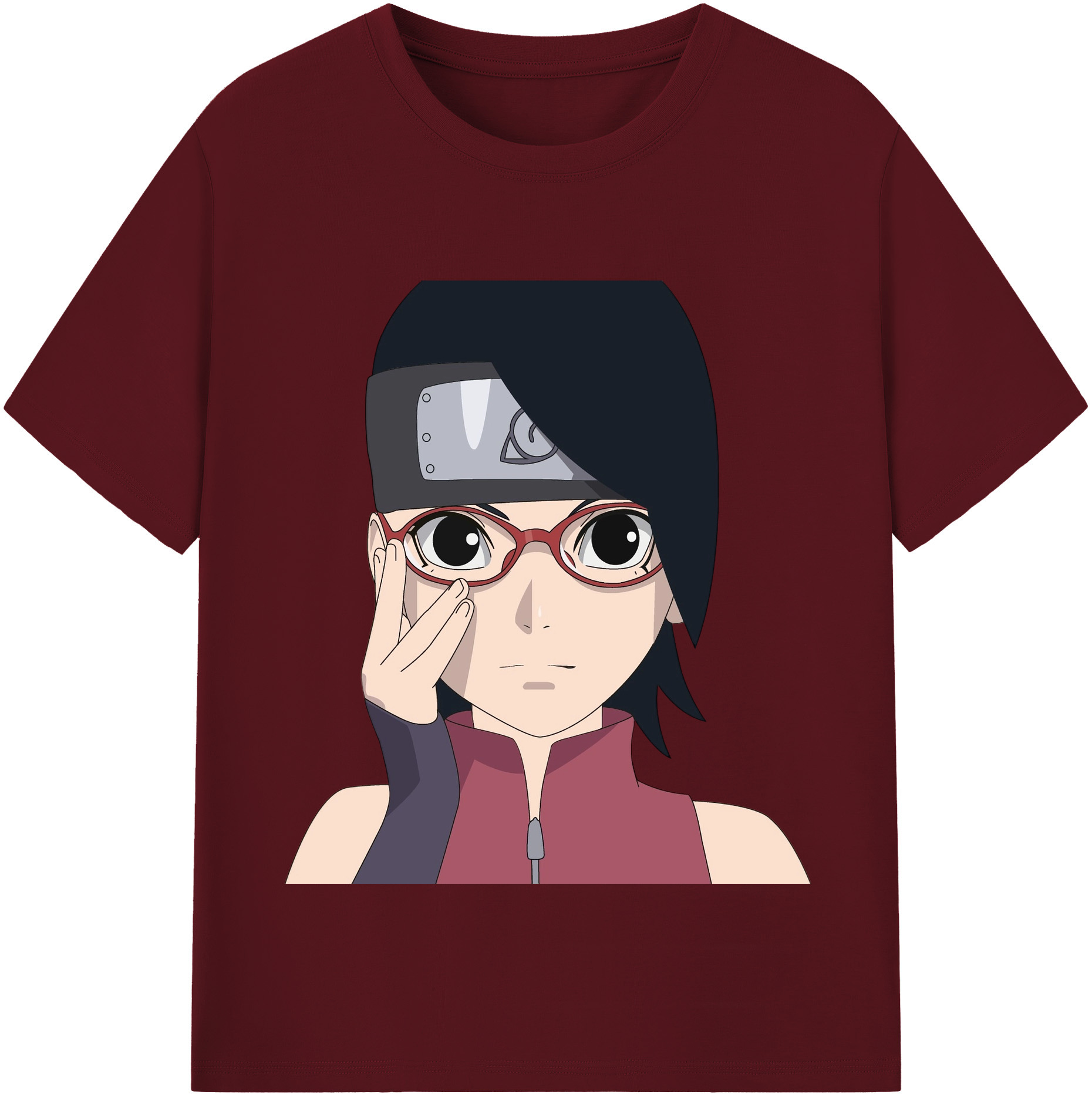 （画像用） NARUTO -ナルト- うちは サラダ Uchiha Sarada 綿100％半袖Tシャツ（フロントプリント）